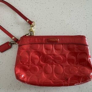 Coach Patent Wristlet Bag